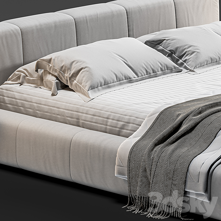 Saba Italia Pixel Bed 3DS Max Model - thumbnail 2