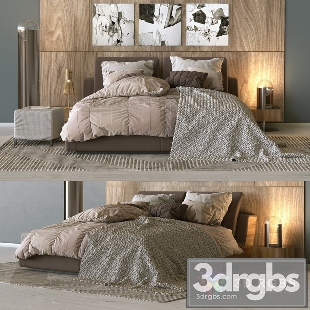 Sama Flou Bed 3dsmax Download - thumbnail 1