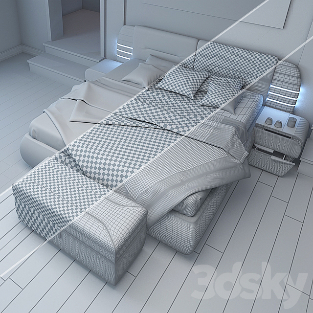 Santa Cruz Bed + Critical Bench 100 3DSMax File - thumbnail 3