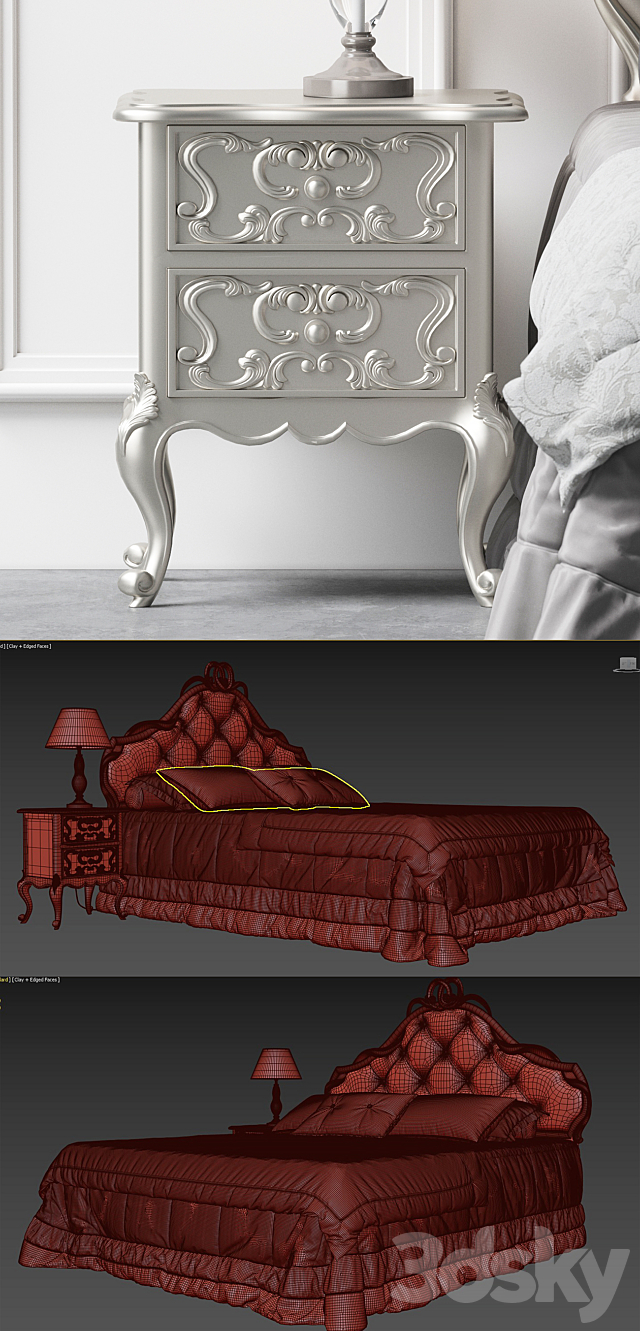 Savio Firmino Bed 1958 3DSMax File - thumbnail 3