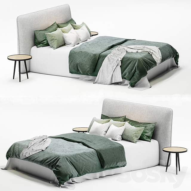 Scandinavian Bed 01 3DSMax File - thumbnail 4