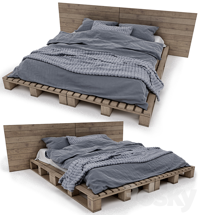 Scandinavian bed 3DSMax File - thumbnail 1