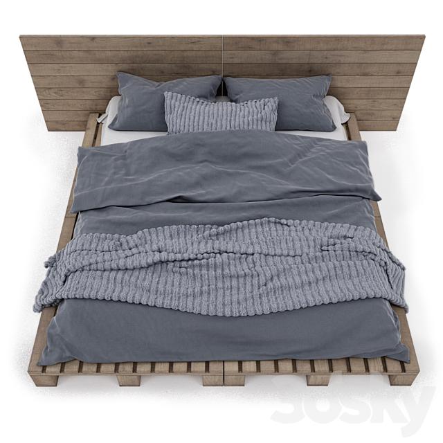 Scandinavian bed 3DSMax File - thumbnail 2