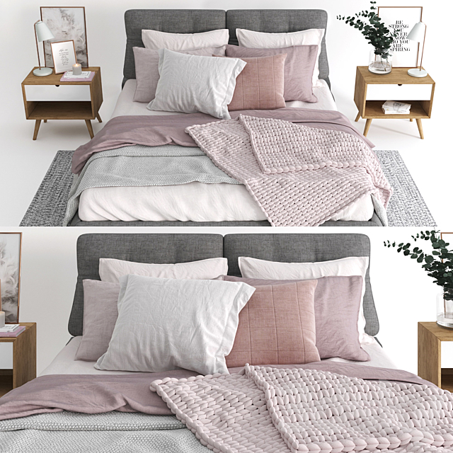 Scandinavian bedroom set 01 3DSMax File - thumbnail 2