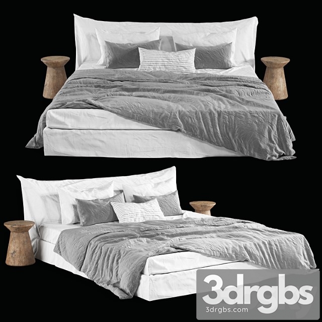 Scandinavian Cozy Bed 3dsmax Download - thumbnail 1