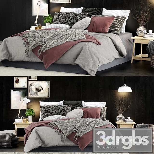 Scandinavian Fabric Bed 3dsmax Download - thumbnail 1