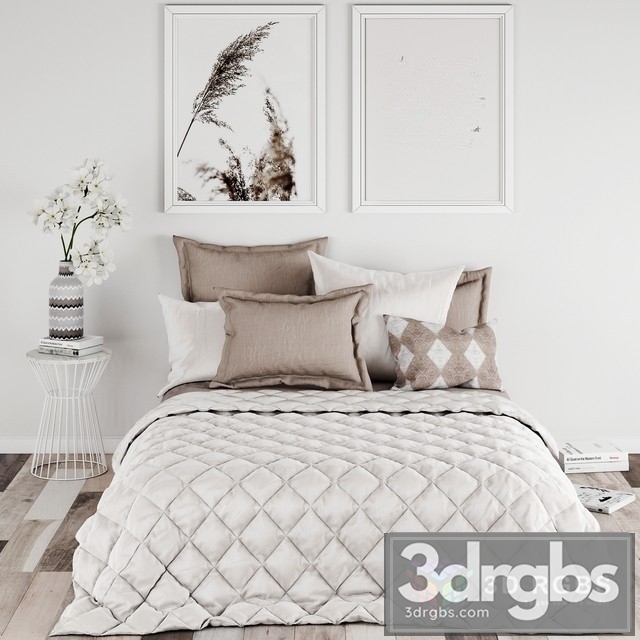 Scandinavian Set Bedroom 3dsmax Download - thumbnail 1