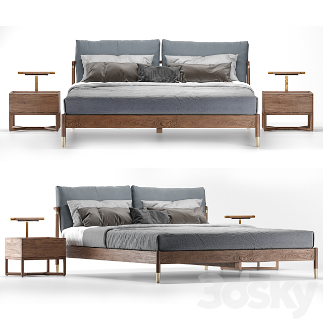 Scandinavian style bed 3DSMax File - thumbnail 1