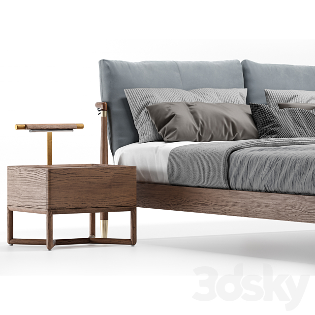 Scandinavian style bed 3DSMax File - thumbnail 2