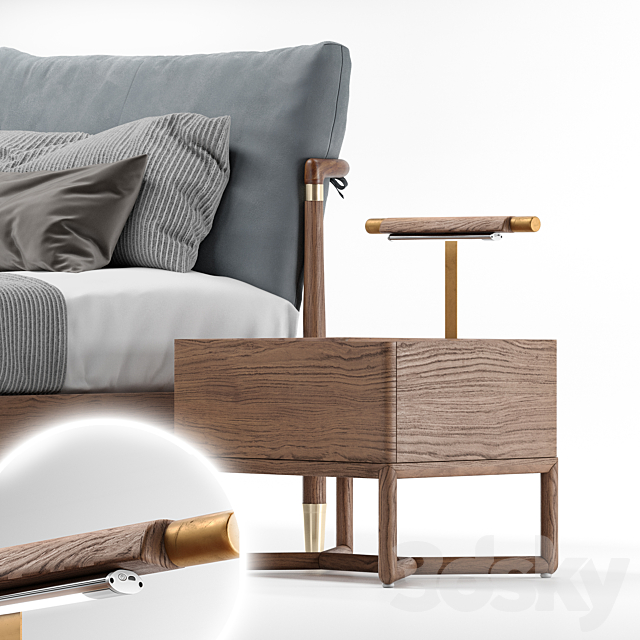 Scandinavian style bed 3DSMax File - thumbnail 4