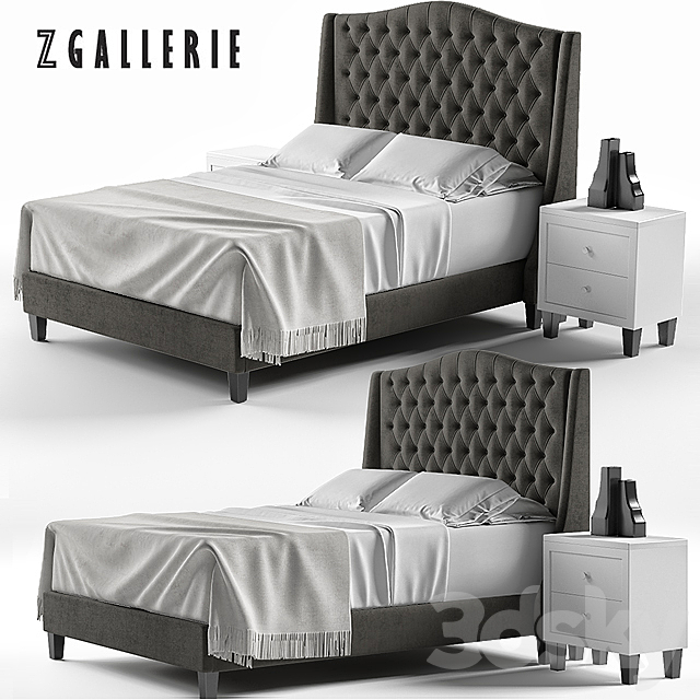 Scarlett Tufted Bed 3DSMax File - thumbnail 1