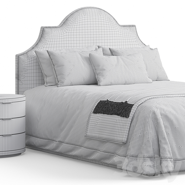 Sedgefield Headboard Upholstered Bed 3DSMax File - thumbnail 4