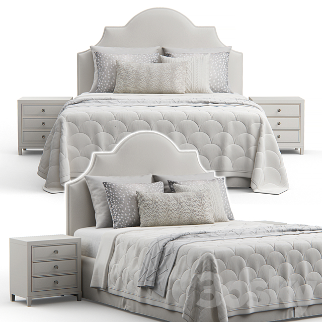 Sedgefield Headboard Upholstered Bed 3DSMax File - thumbnail 1