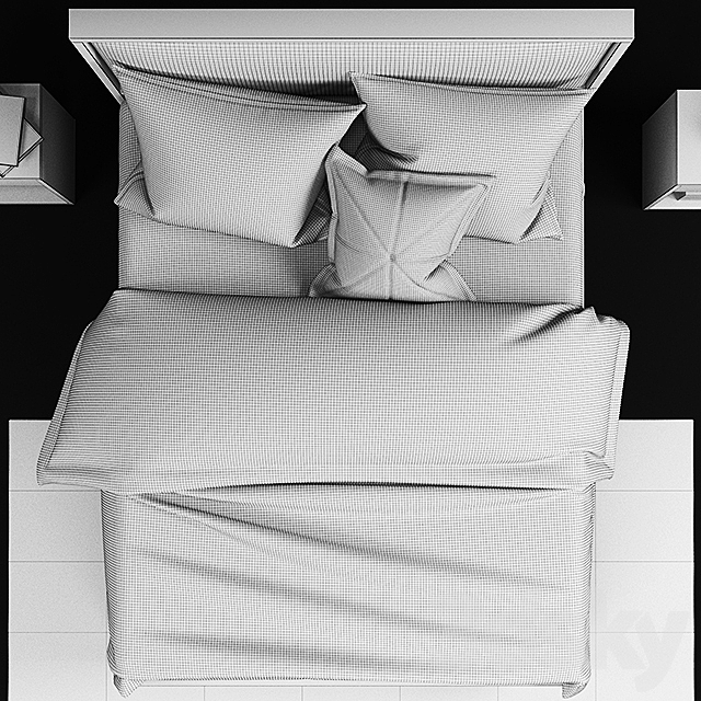 Shetland – bed with padded headboard 3DSMax File - thumbnail 3