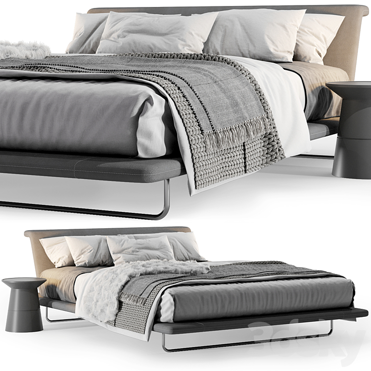 Siena Bed By B&B Italy 3DS Max Model - thumbnail 1