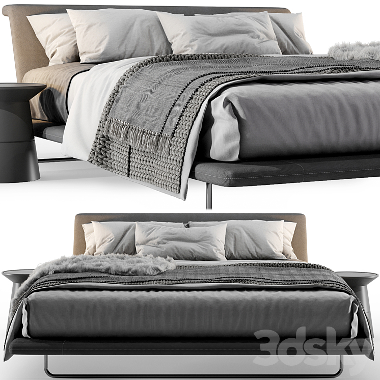 Siena Bed By B&B Italy 3DS Max Model - thumbnail 2