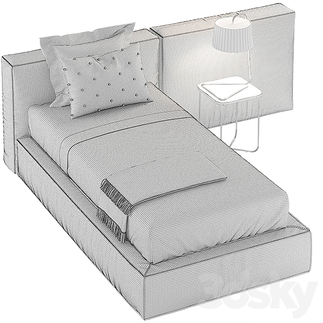 SINGLE BED 10 3DSMax File - thumbnail 3