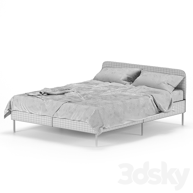 Slattum Double Bed IKEA 3DS Max Model - thumbnail 2