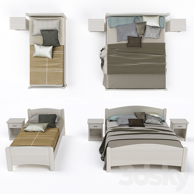 Sleeping Beds | Scandola 3ds Max - thumbnail 2