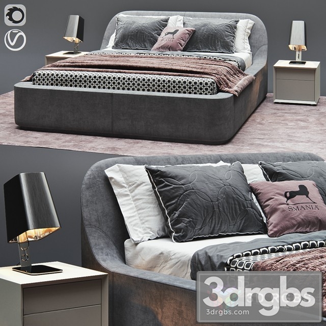 Smania Continental Bed 3dsmax Download - thumbnail 1