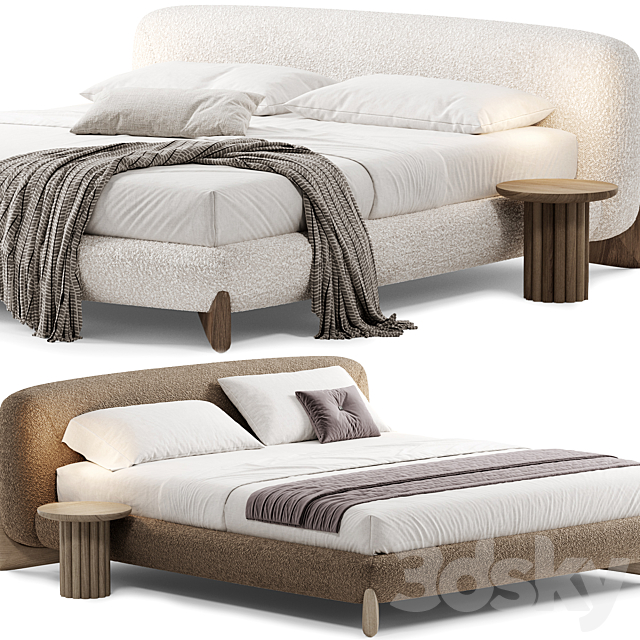 SOFTBAY Double Bed By Porada 3DS Max Model - thumbnail 5