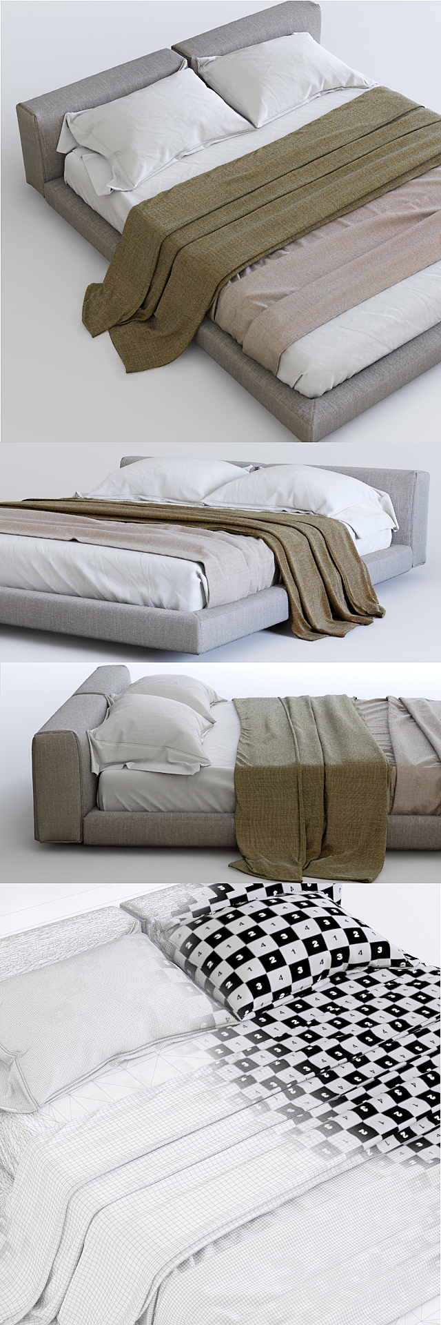 Softwall Bed 3DS Max Model - thumbnail 3