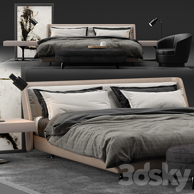 Spencer Bed – Minotti 3DSMax File - thumbnail 1