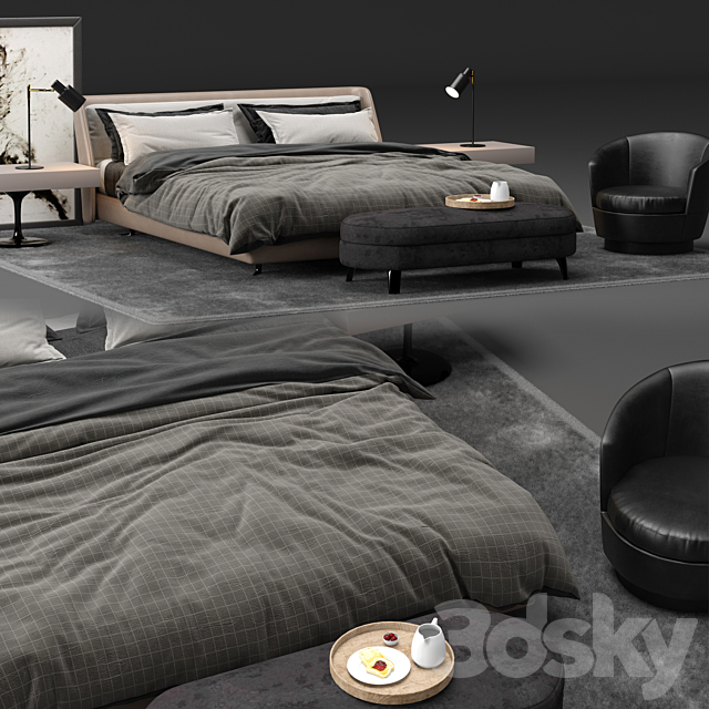 Spencer Bed – Minotti 3DSMax File - thumbnail 2