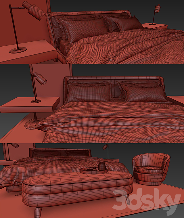 Spencer Bed – Minotti 3DSMax File - thumbnail 3