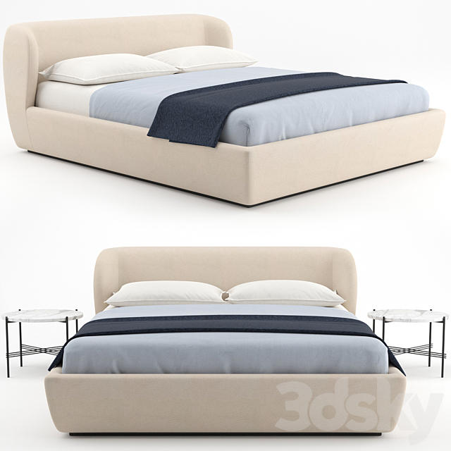 Stay Bed + TS Coffee Table by GUBI 3DS Max Model - thumbnail 2