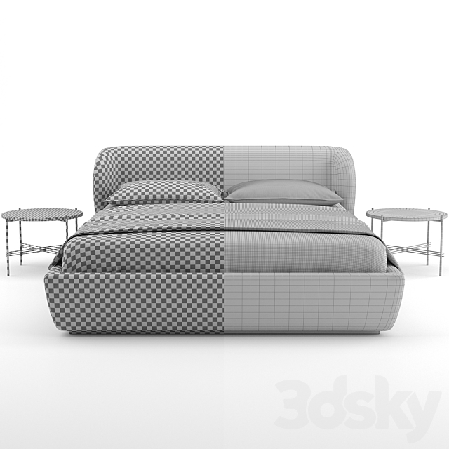 Stay Bed + TS Coffee Table by GUBI 3DS Max Model - thumbnail 3