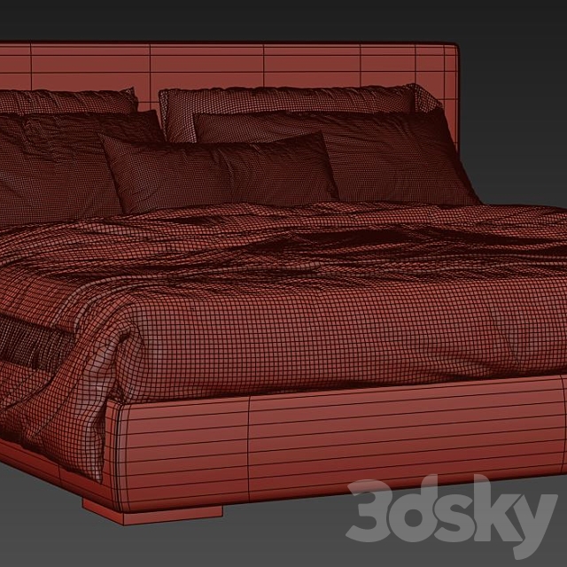 Stone Bed by Meridiani 3DS Max Model - thumbnail 7