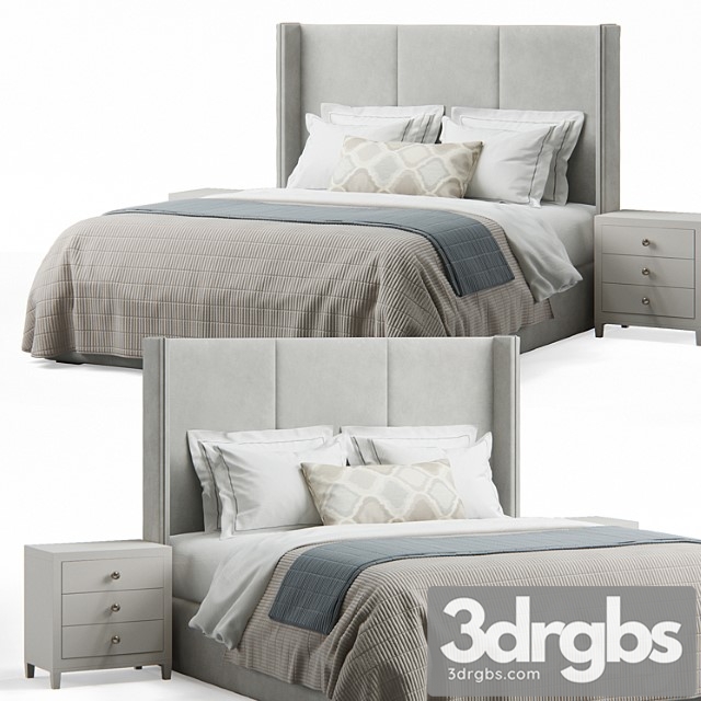 Striped Headboard Bed 3dsmax Download - thumbnail 1