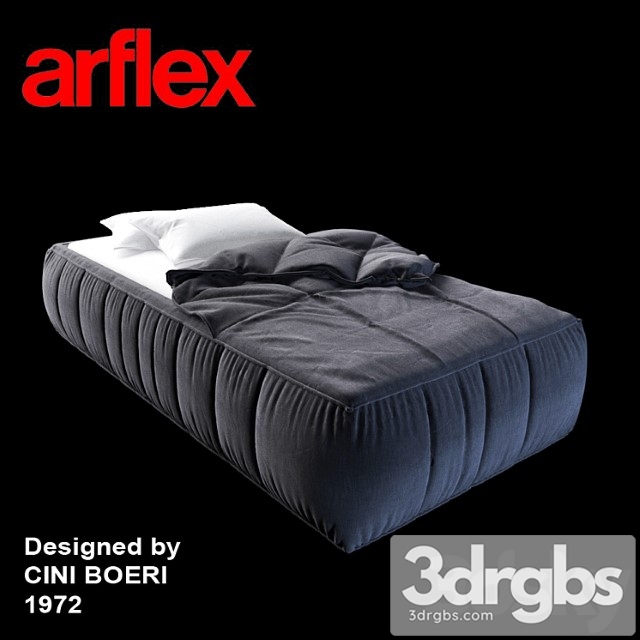 Strips Bed Designed By Cini Boeri 1972 3dsmax Download - thumbnail 1