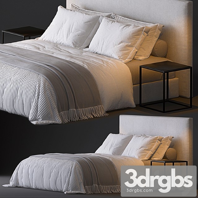 Sullivan Fabric Platform Bed 1 3dsmax Download - thumbnail 1