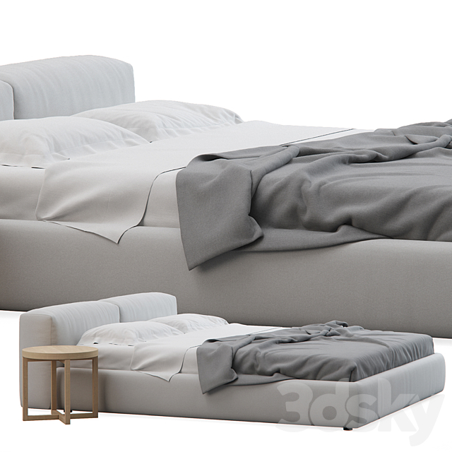 Superoblong Bed by Jasper Morrison Cappellini 3DS Max Model - thumbnail 3