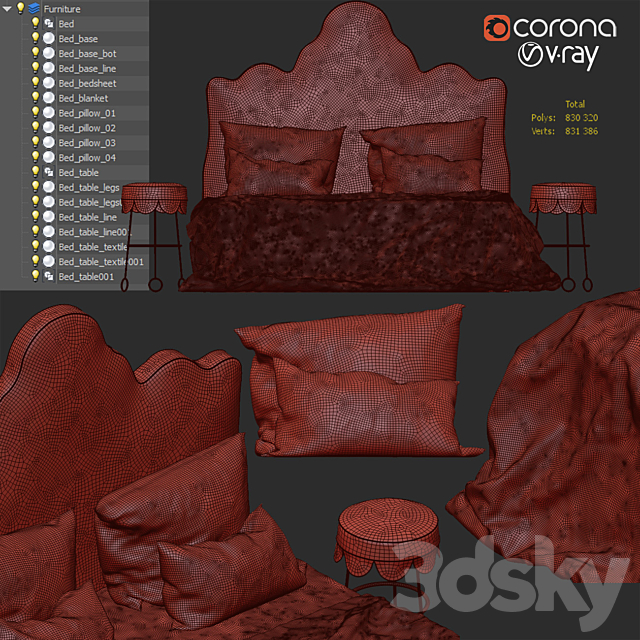 Tamsin johnson bed 3DSMax File - thumbnail 5