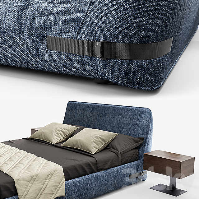 Tape bed by Novamobili – Wai bedside table by Bonaldo 3DSMax File - thumbnail 2