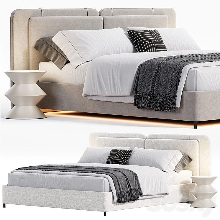 Tatlin soft bed By Minotti 3DS Max Model - thumbnail 1