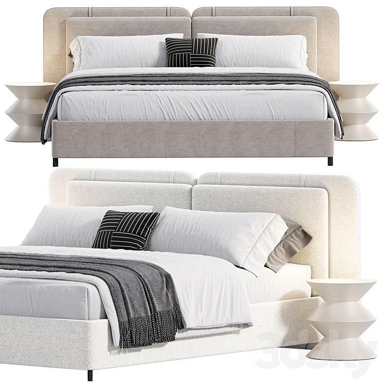 Tatlin soft bed By Minotti 3DS Max Model - thumbnail 2