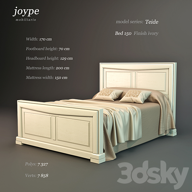 Teide bed 150 3DSMax File - thumbnail 1