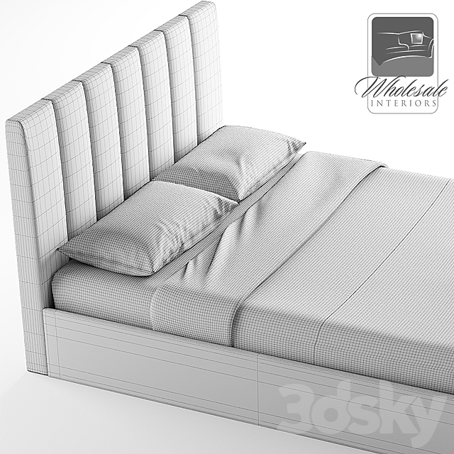 Templemore Queen Upholstered Panel Bed 3DSMax File - thumbnail 3