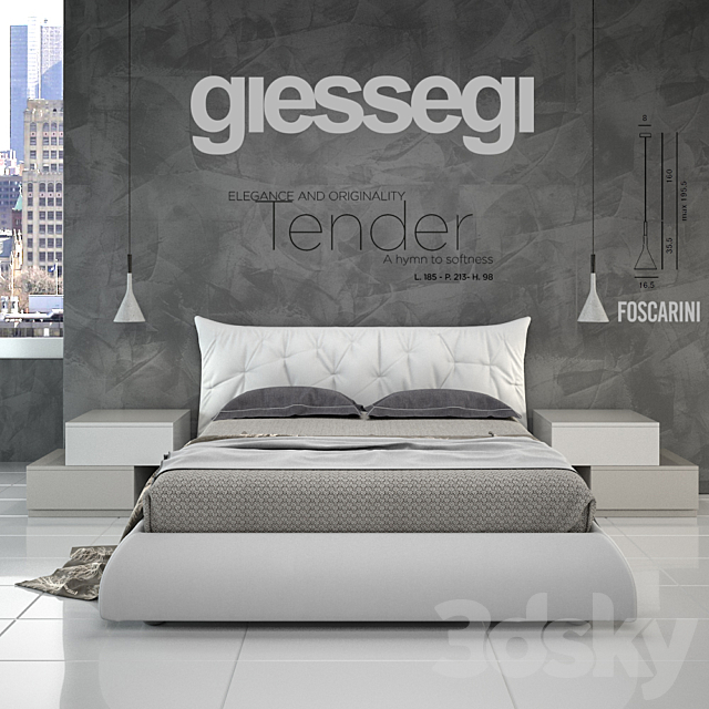 Tender bed set 3ds Max - thumbnail 1