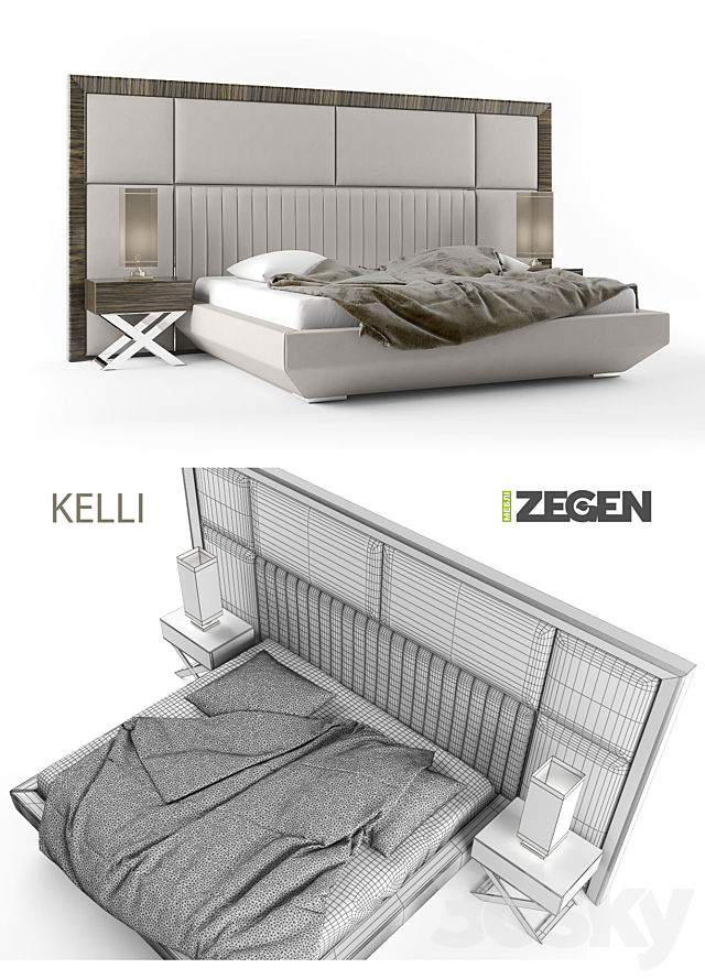 The bed KELLI. ZEGEN. 3DSMax File - thumbnail 2