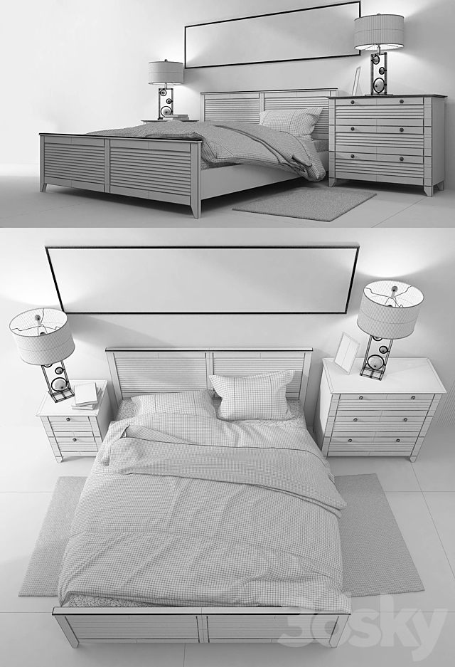 The Riviera bed. Hoff. 3DSMax File - thumbnail 3