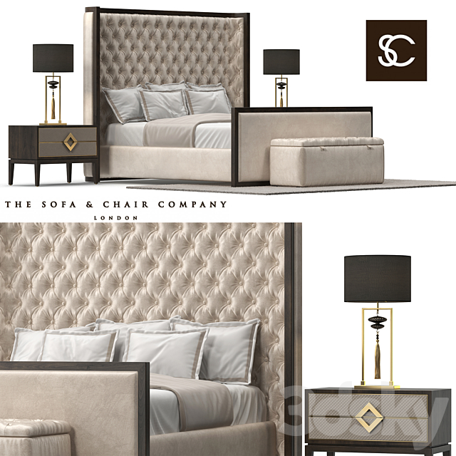 The Sofa & Chair Company Mayfair bed 3DSMax File - thumbnail 1