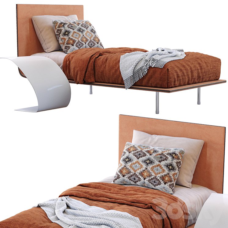 Thin Single Bed By Bonaldo 3DS Max Model - thumbnail 2