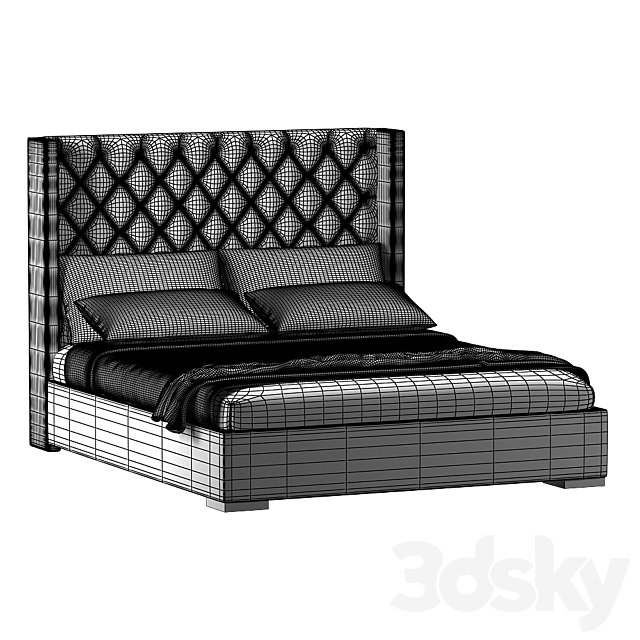 Tiffany Bed 2 (1400) 3ds Max - thumbnail 2