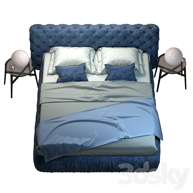 Tomasella Chantal Basso bed 3DS Max Model - thumbnail 2