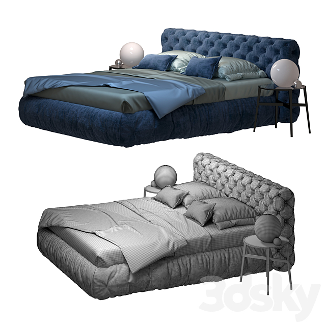 Tomasella Chantal Basso bed 3DS Max Model - thumbnail 3